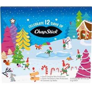 NWT Chapstick Advent Calendar 12 Days Of Christmas Lip Balm